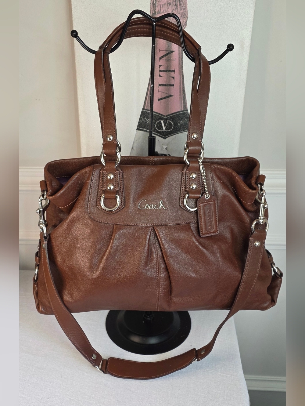Coach Ashley Brown Leather Convertable Shoulder Bag